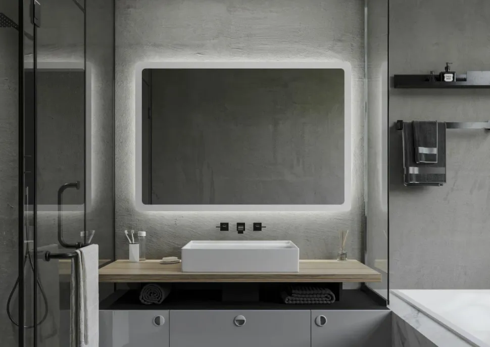 Espejo Retroiluminado Con Luz Proyectada Frontal Y Perimetralmente Por Detrás Modelo Hydro Plus – DecorBath