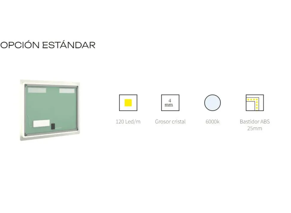 Espejo Retroiluminado Con Luz Proyectada Frontal Y Perimetralmente Por Detrás Modelo Hydro Plus – DecorBath