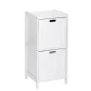 Estantería Con 2 Cajones, Madera, Blanco, 36x36x76 Cm – Oslo – Wenko