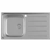Fregadero De 1 Cubeta De Acero Inoxidable Y Escurridor A La Derecha 900x490x160 Mm – Victoria – Roca – A873901A01