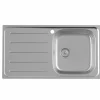 Fregadero De 1 Cubeta De Acero Inoxidable Y Escurridor A La Izquierda 800x490x160 Mm – Victoria – Roca – A874801A01