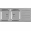Fregadero De 2 Cubetas De Acero Inoxidable Y Escurridor A La Derecha – Victoria – Roca – A873121A01