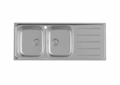 Fregadero De 2 Cubetas De Acero Inoxidable Y Escurridor A La Derecha – Victoria – Roca – A873121A01