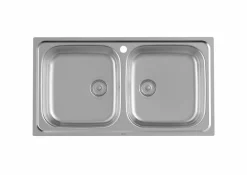 Fregadero De 2 Cubetas De Acero Inoxidable 900x490x160 Mm – Victoria – Roca – A872901A01