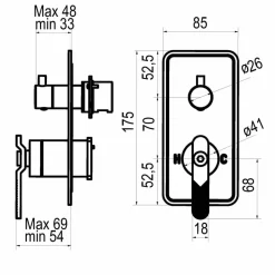 Grifo Baño-ducha Empotrar Pulsador Lever – Strem – Galindo – 7977400