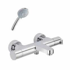 Grifo Baño-ducha Termostático Aroha Cromo Cuerpo Frío Con Accesorios De Ducha – 46041000 – Galindo