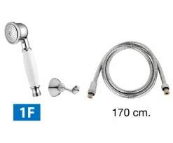 Grifo Bimando De Ducha Bristol Cromo Con Equipo (Mango De Ducha, Flexo Y Soporte) – 02BRI312CR – AQG