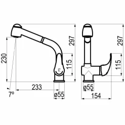 Grifo Cocina Caño Alto Con Ducha Extensible Alfa Níquel 1 Función – 814967100 – Galindo – LuxCover