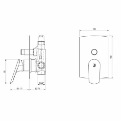 Grifo De Baño Ducha Empotrable – KILY – 4957400 – Galindo