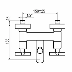 Grifo De Baño-ducha Cromo Mate Con Accesorios De Ducha – Matrix – 8241061 – Galindo