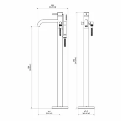 Grifo De Baño-ducha De Pie Trama Con Accesorios Níquel – 4971171 – Galindo – LuxCover