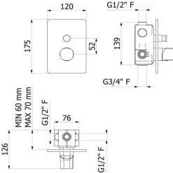 Grifo De Baño-ducha Empotrable Esla – 7927400 – Galindo