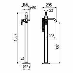 Grifo De Baño-ducha Pie Borde Bañera – Batlo – Galindo – 3241100