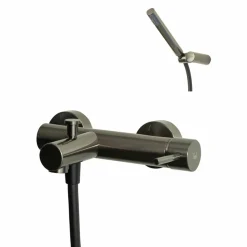 Grifo De Baño-ducha Theo Dark Cromo Negro Cepillado Con Accesorios De Ducha – 8631036 – Galindo – LuxCover