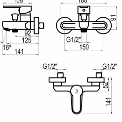 Grifo De Baño-ducha Zip Plus 2.0 Blanco Con Accesorios De Ducha – 2151011 – Galindo – LuxCover