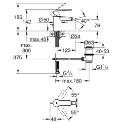 Grifo De Bidé Con Desagüe Automático – Eurostyle Cosmopolitan S – Grohe