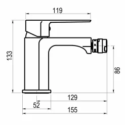 Grifo De Bidet Cromo – Aroha – Galindo – 4607000