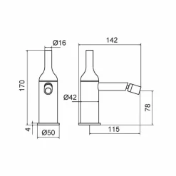 Grifo De Bidet Cromo – Batlo – 3247000 – Galindo