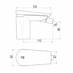 Grifo De Bidet Monomando Mezclador Cromo Con Desagüe Semiautomático – Seven – Galindo – 90046000