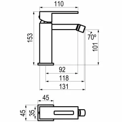Grifo De Bidet Nitro Con Desagüe Automático Cromo – 5246000 – Galindo