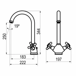 Grifo De Cocina Bimando 1929 Bronce – 6231340 – Galindo – LuxCover