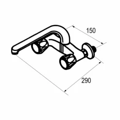 Grifo De Cocina Bimando De Pared Caño Recto Elipse Caño Fundido 26 Cm – 3832000 – Galindo