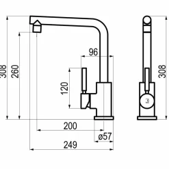 Grifo De Cocina Caño Alto Recto Para Exterior Theo Inox – 8648899 – Galindo
