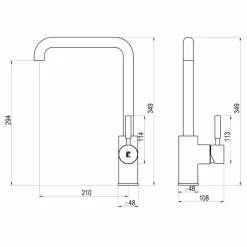 Grifo De Cocina Caño Alto Theo Blanco – 8648611 – Galindo – LuxCover