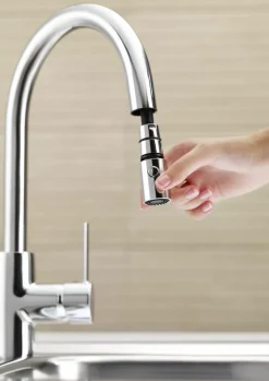 Grifo De Cocina Con Caño Extraíble Giratorio Y Función Ducha Aclarado – Targa – Roca – A5A8160C00
