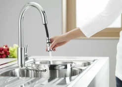 Grifo De Cocina Con Caño Extraíble Giratorio Y Función Ducha Aclarado – Targa – Roca – A5A8160C00