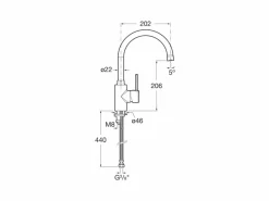 Grifo De Cocina Con Caño Giratorio – Targa – Roca – A5A8460C00