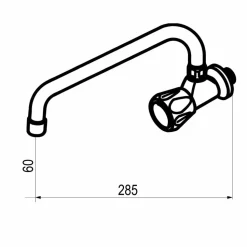 Grifo De Cocina De Pared De Un Agua Elipse – 3832500 – Galindo