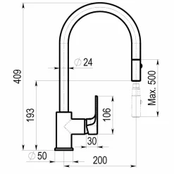 Grifo De Cocina Flex Con Caño Extraíble 2021 – 10359600 – Galindo