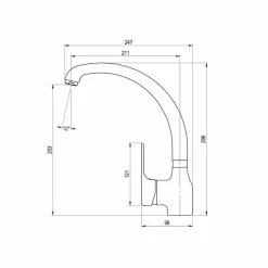 Grifo De Cocina Fregadero Monomando Mezclador Cromo – Albos – 7128600 – Galindo