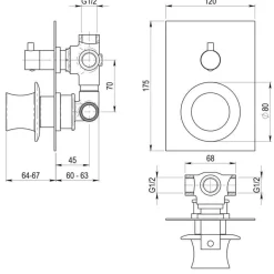 Grifo De Ducha De Empotrable 3 Vías – Chap – Galindo – 8837200