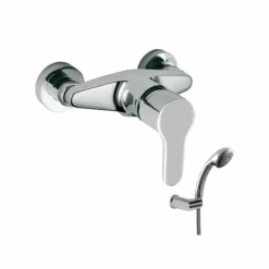 Grifo De Ducha De Mano Anticalcárea Con Soporte Orientable. Flexo Doble Engatillado – 1716702 – Tres Grifería