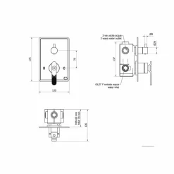Grifo De Ducha Empotrable 3 Vías Pulsador Lever – Strem – Galindo – 7977200