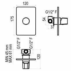 Grifo De Ducha Empotrable Esla – 7927300 – Galindo