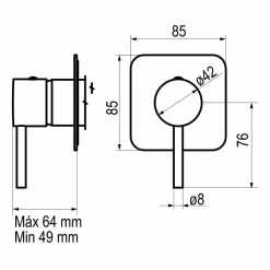 Grifo De Ducha Empotrable Trama Cromo – 4977300 – Galindo