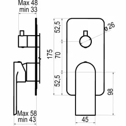 Grifo De Ducha Empotrable 3 Vías Kissm- 7847200 – Galindo