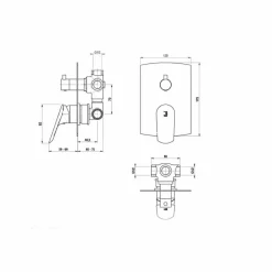 Grifo De Ducha Empotrable Monomando 3 Vías – Kily – 4957200 – Galindo