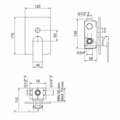 Grifo De Ducha Empotrable – Kissme – Galindo – 7847400