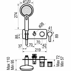 Grifo De Ducha Empotrable 2 Vías Con Maneral Esla – 7929300 – Galindo