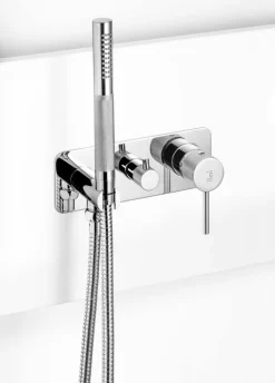 Grifo De Ducha Mural 3 Vías Trama Níquel Con Accesorios De Ducha – 4979271 – Galindo – LuxCover
