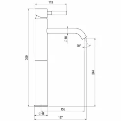 Grifo De Lavabo Alto Con Desagüe – Theo City – 8654500 – Galindo