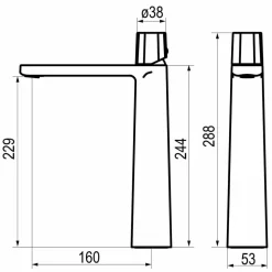 Grifo De Lavabo Alto Esla Con Desagüe Semiautomático – 7924500 – Galindo