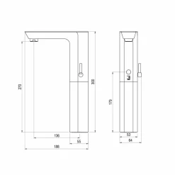 Grifo De Lavabo Alto Mezclador Aroha Tech Electrónico Sensor Mármol Negro Pila – P2678120 – Galindo – LuxCover