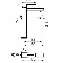 Grifo De Lavabo Alto Negro – Nitro – 5245516 – Galindo