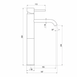 Grifo De Lavabo Alto Theo Dark Cromo – 8635500 – Galindo