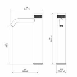 Grifo De Lavabo Alto Zoom Cromo Negro Cepillado – 4985536 – Galindo – LuxCover